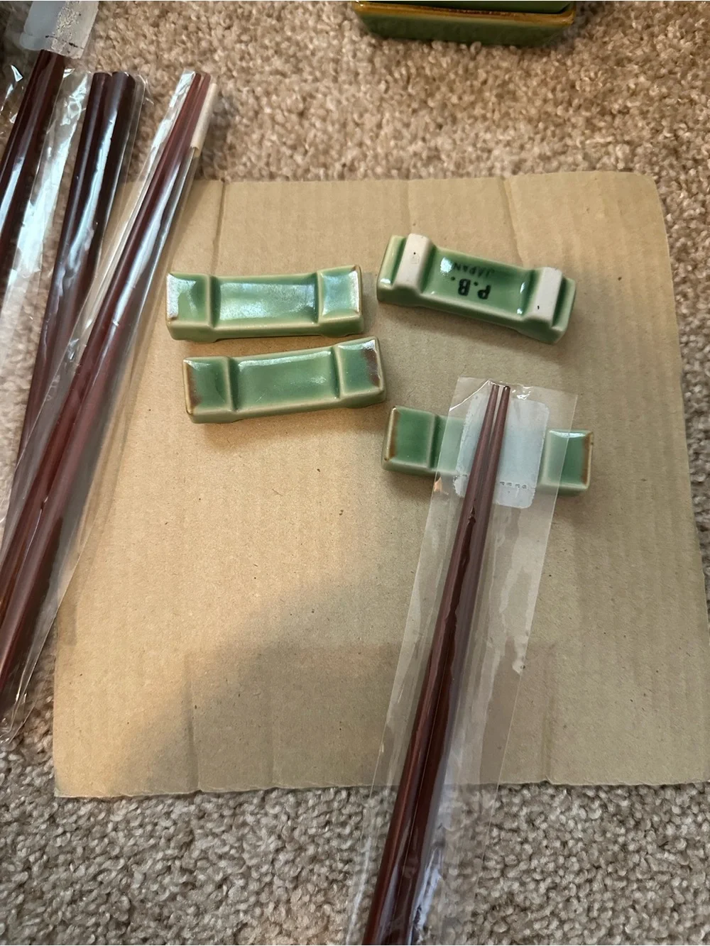 Pottery Barn Asian Square Jade Green Set Plates Bowls Cups Sauce …